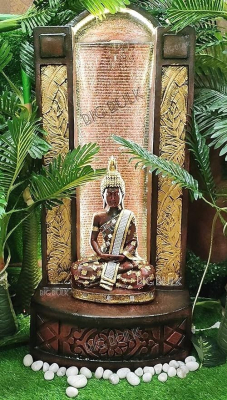 3DR Fiber Buddha Fountain for Living Room Home Decor Garden Decoration, Indoor, Outdoor, Garden, Waterfall, Home Decor (Big Size:125 cm X 56 cm X 35 cm)