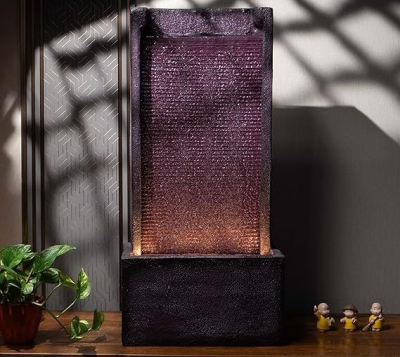 3DR  Medium Size Slate River Water Fall for Home, Water Fountain for Living Room, Water Fountain for Home vastu (80H X38L X22B) cm (Wine)