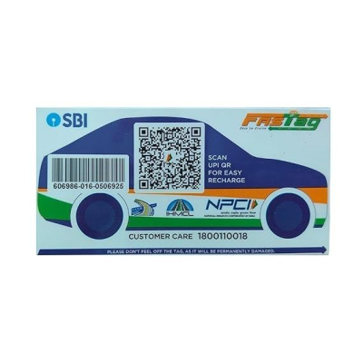 SBI Fasttag Card, Universal Car Windshield, Plastic, 15 x 8 cm, Adhesive Finish