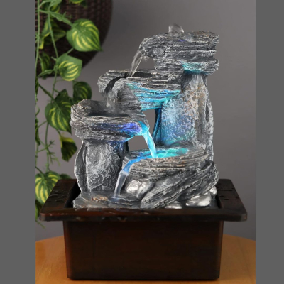 Water Fountain, Environmental Resin Meditation Fountain, Desktop 4-Tier).Jpg 